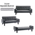 72" Convertible Loveseat Sofa Bed Sleeper Daybed, Modern Upholstered Folding Recliner, Small Futon Sofa for Living Room Apartment Office, Gray 02