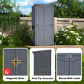 AECOJOY Outdoor Wooden Storage Cabinet Weatherproof, Garden Vertical Storage Shed with 3 Adjustable Shelves