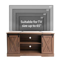 Mayincolor Farmhouse TV Stand for 65+ Inch TV, 34'' Tall Entertainment Center with Sliding Barn Doors, Rustic Wood Media Console Storage Cabinet Television Stand for Living Room, Light Grey