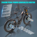 Dual Motors AWD 2000W Electric Bike for Adult 26'', UL2849 48V 30AH Removable Battery E - Mountain Bike 4.0 Fat Tire up to 35MPH&120miles Long Range Off - Road Ebike Beach Dual Hydraulic&Brakes E - Bicycle
