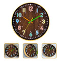 HOMEMAXS Kids Bedroom Wall Clock Simple Mute Wooden Clock Round Wall Decor Precise Wall Clock
