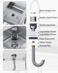 AECOJOY 24''x20'' Stainless Steel Utility Sink, Free Standing Single Bowl Commercial Kitchen Sinks with Faucet