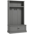 HOMCOM Hall Tree, Entryway Bench W/ Coat Rack, Shoe Cabinet, Black