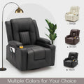 AECOJOY Massage Recliner Manual Chair with Heating & 360° Swivel Rocking Function, Black
