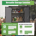 AECOJOY Tall Resin Outdoor Storage Cabinet Waterproof with Adjustable Shelves, Vertical Plastic Storage Shed