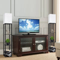 63" Shelf Floor Lamps with Shelves for Living Room Bedroom Office AVV Wood Modern Standing Lamps Black