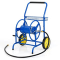 Garden Hose Reel Cart Holds 230FT of 5/8" Hose, Heavy-Duty Hose Cart with 2 Wheels & Storage Basket, Portable Water Hose Organizer for Yard