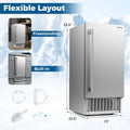 90 LBS/Day Commercial Undercounter Ice Maker, 15" Built-in Freestanding Ice Machine with Cooling Mode, 25 LBS Storage & Auto-Cleaning