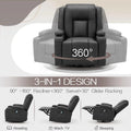 AECOJOY Massage Recliner Manual Chair with Heating & 360° Swivel Rocking Function, Black
