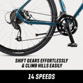 Grit Adventure Road Bike, 14 Speeds, 700c Wheels, Blue