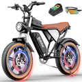 Ridstar Electric Biycle for Adults, 1200W 32MPH, 48V 20AH Electric Dirt Bike, 20" Fat Tire 7 Speed Mountain Bike UL2849