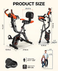 Pooboo 4in1 Folding Exercise Bike Indoor Cycling Bike Stationary Magnetic X Bike Gym Workout 300 lb Easy to Get on/Off