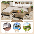 AECOJOY Outdoor Patio Furniture Set, 3 Pieces All Weather Wicker Rattan Sectional Sofa