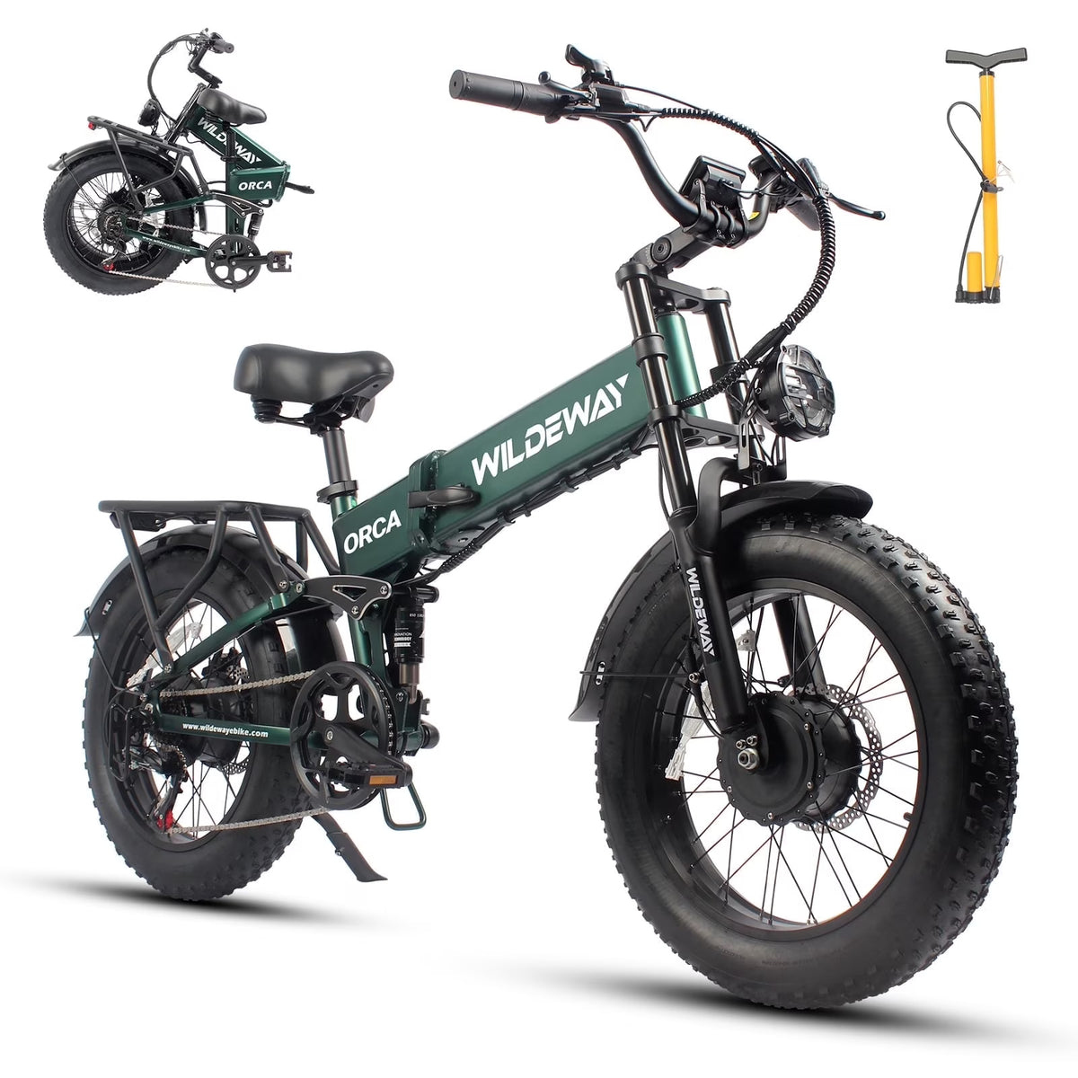 Folding AWD Dual Motor Electric Bike for Adults 20*4.0'' 2300w UL2849 48v 20ah, 7 Speeds, Fat Tire Ebike up to 28MPH Off Road E - Mountain Bike Dual Hydraulic Disc Brakes&Suspension Electric Bicycles