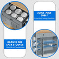 Uforic Kitchen Island Cart with Power Outlets, Kitchen Storage Trolley Cart with Storage Shelves & Drawers, Off - White