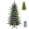 6/7.5/9 FT Pre-lit Artificial Christmas Tree with 260/380/560 Multicolor Lights, 714/1162/1770 Branch Tips, 11 Lighting Modes, Remote & Timer