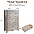 Keywhat Farmhouse 5 Drawer Dresser for Bedroom, Chest of Drawers Wood Organizer for Living Room, Antique White