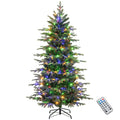 6/7.5/9 FT Pre-lit Artificial Christmas Tree with 260/380/560 Multicolor Lights, 714/1162/1770 Branch Tips, 11 Lighting Modes, Remote & Timer