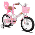 JOYSTAR Little Daisy 14 in Kids Bike for 3 4 5 Years Girls with Handbrake Children Princess Bicycle with Training Wheels Basket Streamer Toddler Cycle Bikes Blue