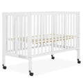 Dream on Me Quinn Full - Size Folding Crib. Removable Wheels. Modern Nursey. Adjustable Mattress Support. Patent Folding System in White