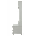 Hall Tree with Upholstered Bench and Coat Rack, Entryway Bench with 3 Hooks, 3 Open Shelves, 2 Drawers & Storage Cabinets, Mudroom Bench with Storage and Hooks for Foyer, Entry Way, Hallway (Beige)