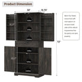 FUSOU 72'' Kitchen Storage Pantry Cabinet, Tall Storage Cabinet with 8 Door Shelves, 2 Cabinets and 1 Drawer, Freestanding Cupboard for Kitchen, Dining Room, Bathroom, Laundry